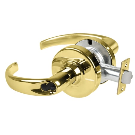 Grade 1 Classroom Lock, Sparta Lever, Schlage FSIC Prep Less Core, Bright Brass Finish, Non-Handed